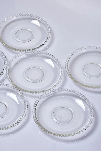 Perotti girona çay tabak - 6 lı boncuklu çay tabağı - Resim 2