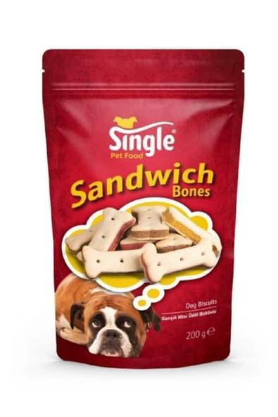 Single Sandw. Kemik Şek. Köp. Bisküvisi 200gr