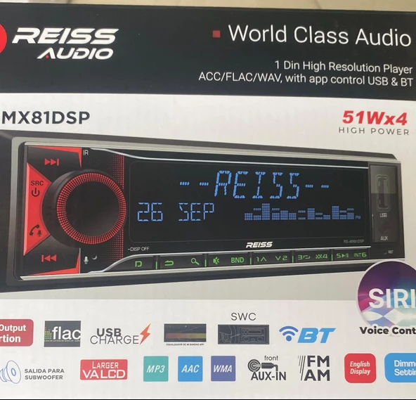 REİSS AUDİO MX81DSP OTO TEYP BT 4X51W