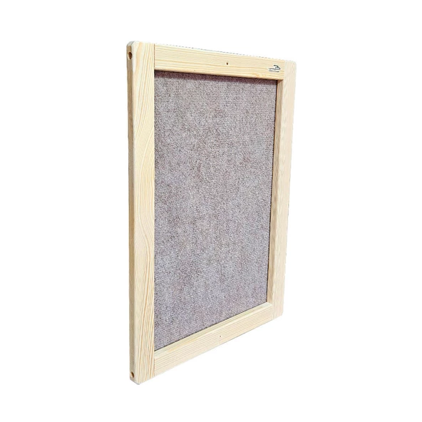 Barış Dizayn Doğal Ahşap Duvara Monte Çerçeveli Halı Kedi Tırmalama Paneli (50x35cm) Kahve - 3