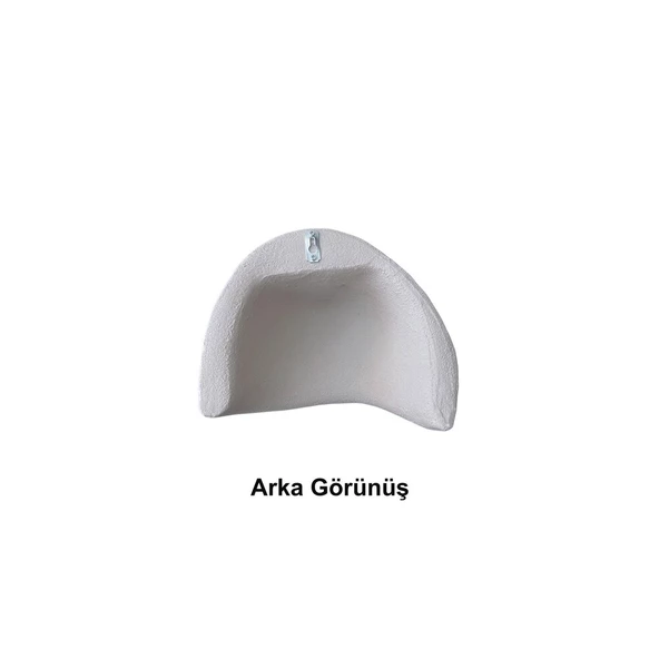 Fiberglass Duvar Apliği E14 Duylu  - 27x22 cm, Traverten Görünümlü Kırık Beyaz - 2