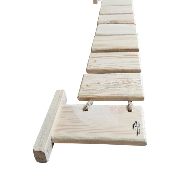 Barış Dizayn Sık Döşemeli ipli Doğal Ahşap kedi merdiveni köprüsü duvar yürüyüş yolu parkur (100cm) - 3