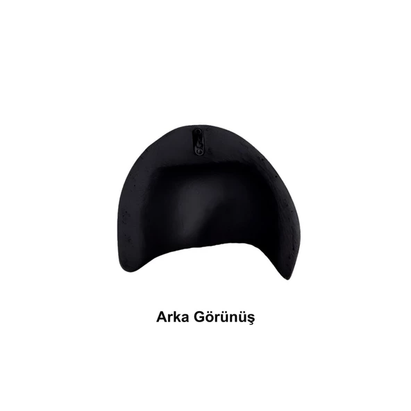 Fiberglass Duvar Apliği E14 Duylu - 27x22 cm, Traverten Görünümlü Siyah - 2