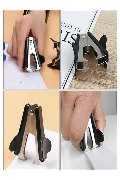 Siyah Zımba Teli Sökücü 2 Adet 24/6 ve No 10 Zımba Teli Çıkarıcı Paslanmaz Çelik Metal Zımba Sökücü - 4