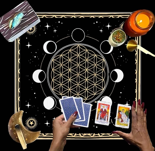 Sunak Bezi, Wiccan Malzemeleri, Spiritüel Tarot Bezi Astroloji Tarot Duvar Dekoru, Kutsal Bez