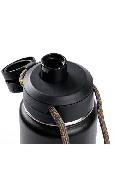 HAERS SİYAH ÇİFT KATMANLI  PASLANMAZ ÇELİK TERMOS SU ŞİŞESİ 710ML - 2