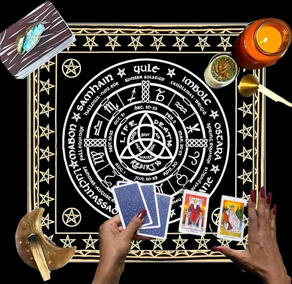 Sunak Bezi, Wiccan Malzemeleri, Spiritüel Tarot Bezi Astroloji Tarot Duvar Dekoru, Kutsal Bez