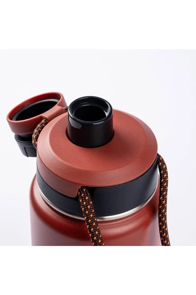 HAERS KIRMIZI ÇİFT KATMANLI  PASLANMAZ ÇELİK TERMOS SU ŞİŞESİ 710ML - 2