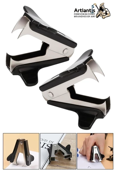 Siyah Zımba Teli Sökücü 2 Adet 24/6 ve No 10 Zımba Teli Çıkarıcı Paslanmaz Çelik Metal Zımba Sökücü