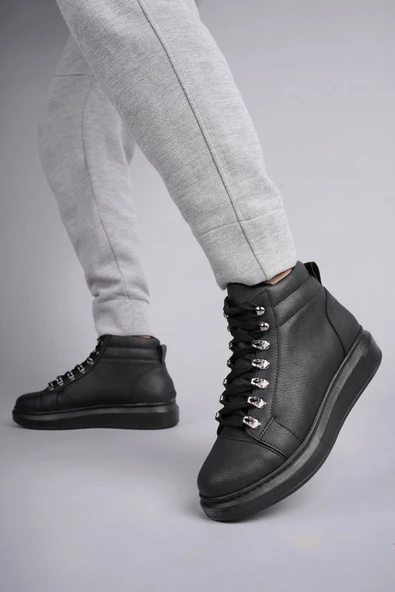 Stalvard Ottawa Bağcıklı Cilt Erkek Günlük Spor Bot ST Siyah - 2