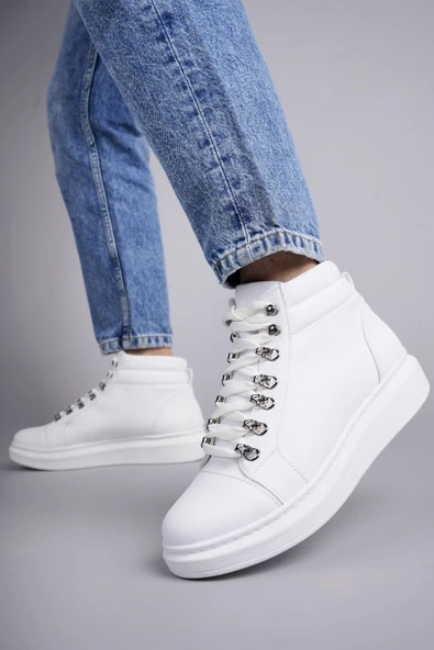 Stalvard Ottawa Bağcıklı Cilt Erkek Günlük Spor Bot BT Beyaz - 2