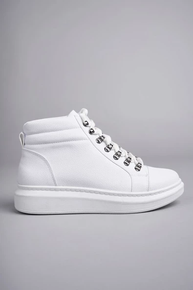 Stalvard Ottawa Bağcıklı Cilt Erkek Günlük Spor Bot BT Beyaz - 4