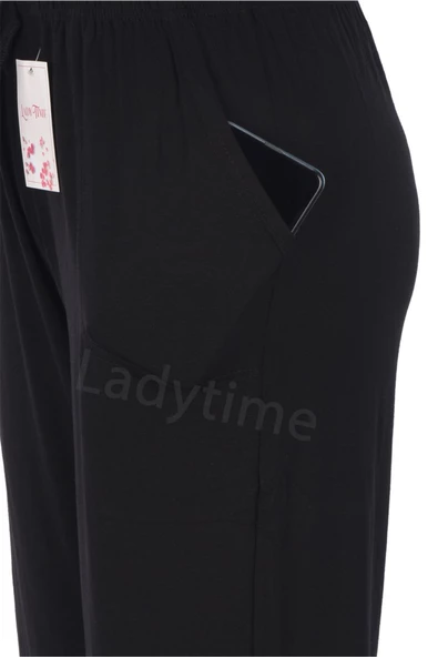 Lüx Battal Beden Cepli Viskon Yazlık Pijama Altı Ze24 - 3