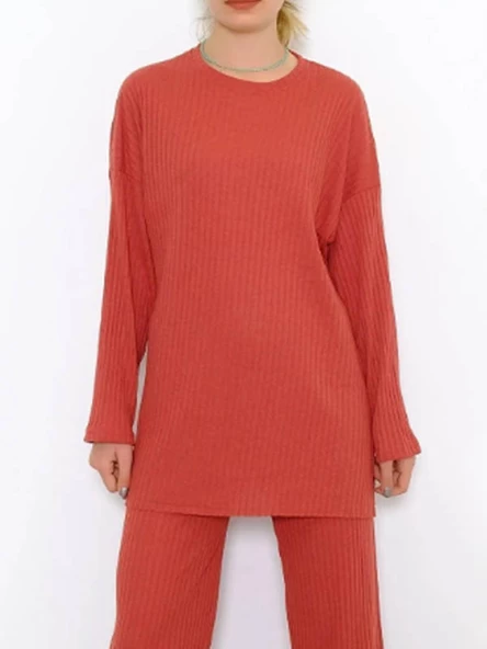 Mevsimlik Uzun Kollu Likralı Kadın Pijama Takımı 2026 - 5