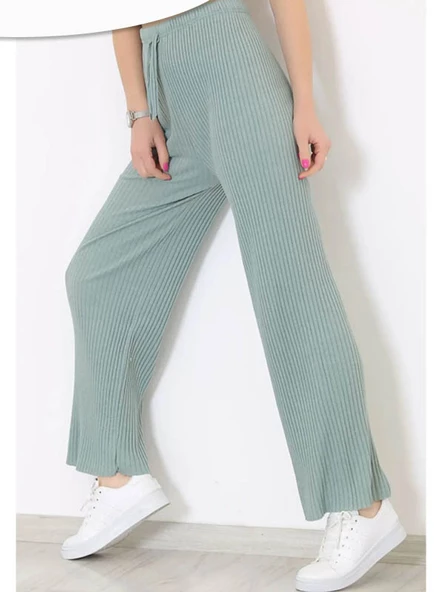 Likralı Bol Paça Rahat Kadın Pijama Altı Tek Alt 2027 - 2