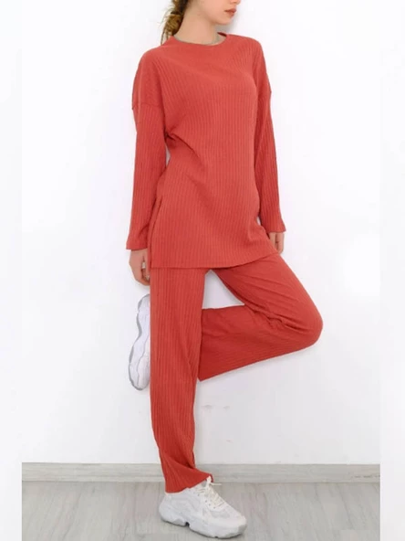 Mevsimlik Uzun Kollu Likralı Kadın Pijama Takımı 2026 - 6