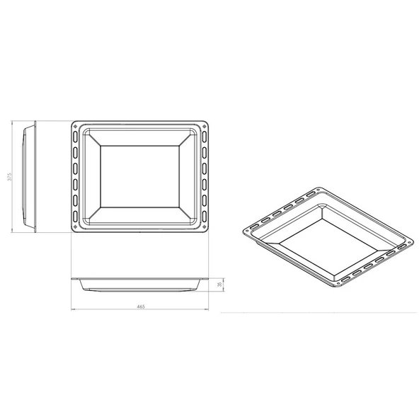 Bosch Siemens Profilo Uyumlu Emaye Fırın Tepsisi - Yapışmaz, Çizilmez - 465 x 375mm - Resim 4