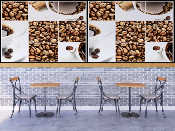Kahve Çekirdeği Cafe Duvar Kağıdı Baskı - 4