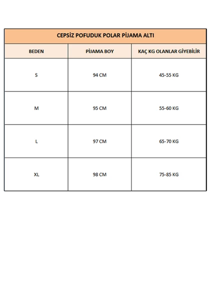 Cepsiz Lüx Pofuduk Polar Kışlık Pijama Altı cepsizpof - 7
