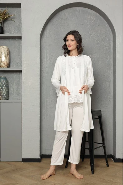 Lohusa & Hamile Gecelik Sabahlık Takım 1037 - 7