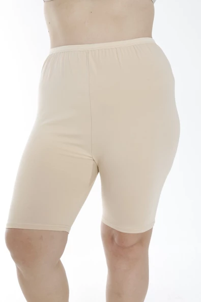 Battal Diz üstü Etek Altı Kısa Kadın Tayt 5081 - 4