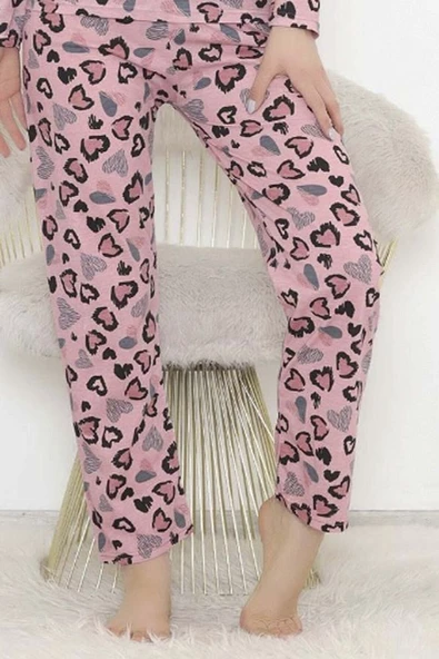 Lüx Polar Cepli Kışlık Kadın Pijama Altı Tek Alt ra1 - 10