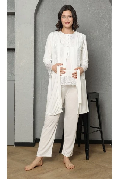 Lohusa & Hamile Gecelik Sabahlık Takım 1036 - 5