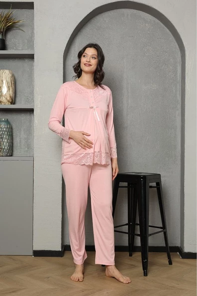 Lohusa & Hamile Gecelik Sabahlık Takım 1037 - 4