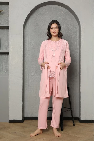 Lohusa & Hamile Gecelik Sabahlık Takım 1036 - 3