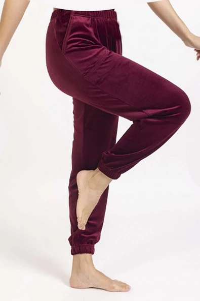 Yumoş Kadife Kışlık Cepli Kadın Eşofman Altı 2072 - 7