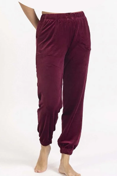 Yumoş Kadife Kışlık Cepli Kadın Eşofman Altı 2072 - 6