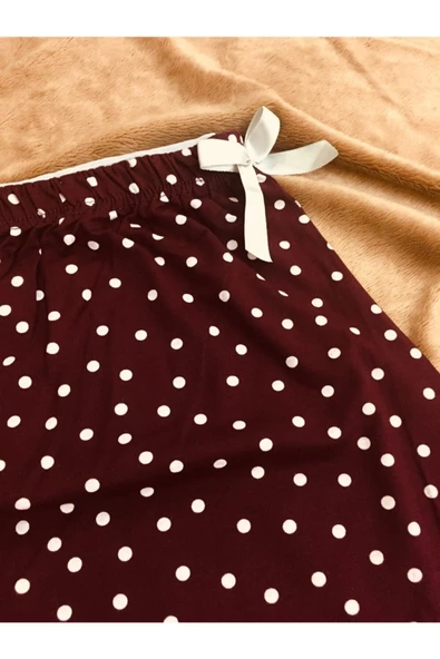 Puantiyeli Cepsiz Viskon Yazlık Kadın Pijama Altı - 2