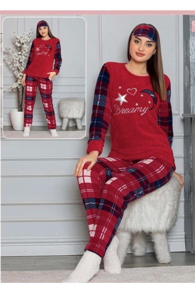 Peluşlu Kışlık Polar Pijama Takımı