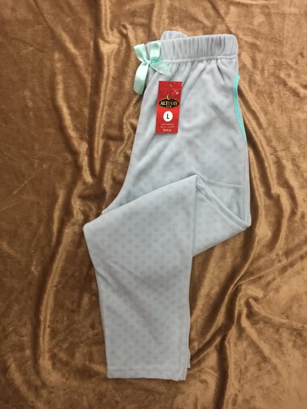 Cepli Puantiyeli Kışlık Polar Pijama Altı - 2