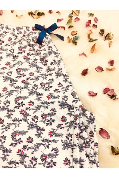 Çiçek Motifli Cepsiz Viskon Yazlık Kadın Pijama Altı - 2