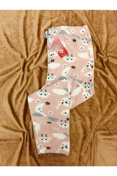 Hayvan Figürlü Cepli Polar Kışlık Pijama Altı