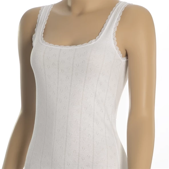 2'li Geniş Askılı Dantelli Siyah Kadın Atlet 6172 - 3