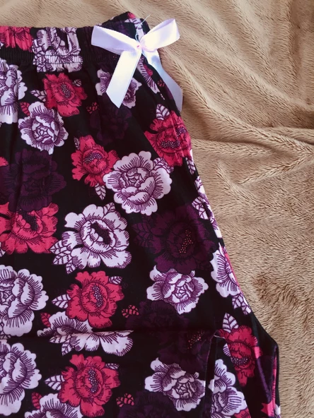 Cepsiz Viskon Yazlık Kadın Pijama Altı V39 - 2