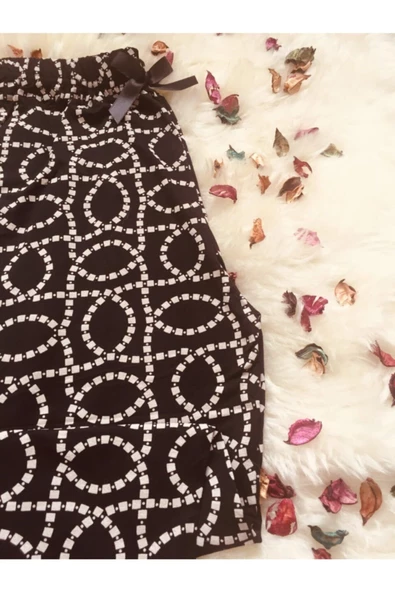 Cepsiz Viskon Yazlık Kadın Pijama Altı V29 - 2