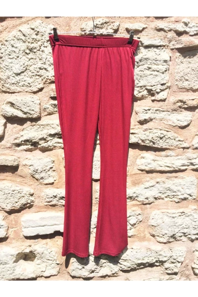 İspanyol Paça Cepsiz Viskon Kadın Pijama Altı is1 - 3