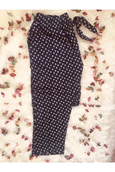Lüx Battal Beden Cepli Viskon Yazlık Pijama Altı ze17