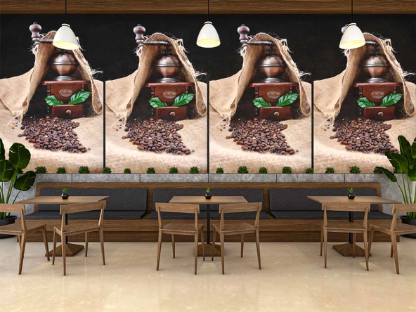 Kahve Öğütme Makinesi Cafe Duvar Kağıdı Baskı - 3