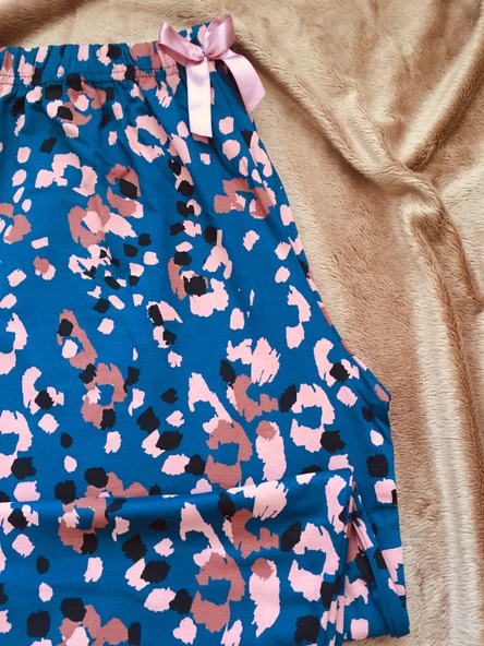 Cepsiz Viskon Yazlık Kadın Pijama Altı V42 - 2