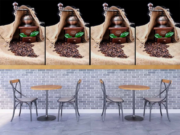 Kahve Öğütme Makinesi Cafe Duvar Kağıdı Baskı - 4