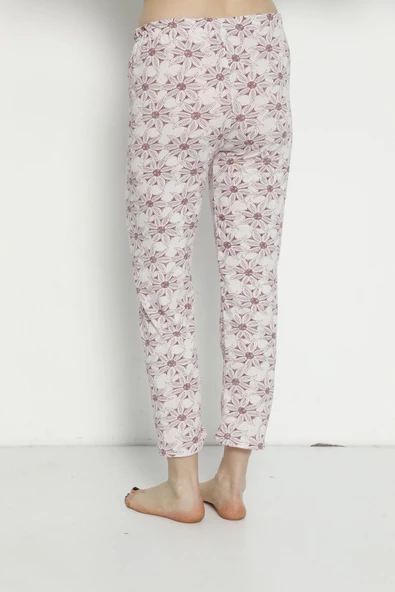 Pamuk Yazlık Cepsiz Kadın Pijama Altı B21 - 5