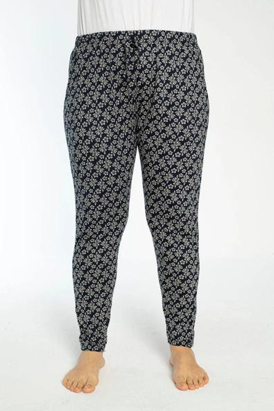 Büyük Beden Cepli Viskon Yazlık Kadın Pijama Altı Tek Alt y19