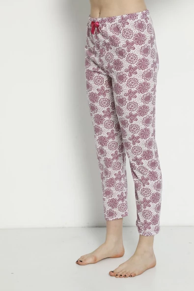 Pamuklu Yazlık Cepsiz Kadın Pijama Altı B27 - 3