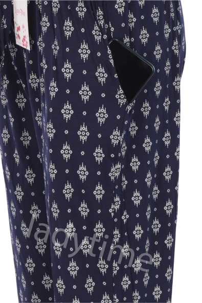 Vip Lüx Cepli Viskon Kadın Pijama Altı ze28 - 2