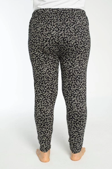 Büyük Beden Cepli Viskon Yazlık Kadın Pijama Altı Tek Alt y18 - 2