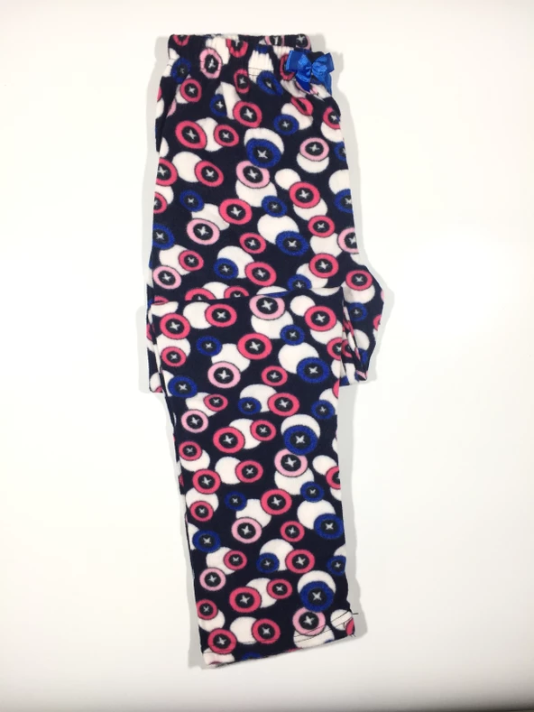 Puantiyeli Cepsiz Kışlık Polar Kadın Pijama Altı - 1